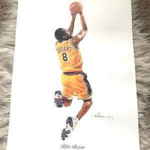 Kobe Bryant Tim Cortes Lithograph Lakers Basketball Collectible Poster